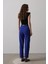 Kemerli Havuç Pantolon - Saks 4