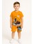 Erkek Çocuk Turuncu Yazlık Şortlu Takım (3-8 Yaş) | %100 Pamuk Disney Karakter Baskılı Ikili Set 1