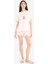 Pijama Takımı Kısa Kollu Baskılı Üst Esnek Belli Şort-Fall in Love F1623AX25SM 2