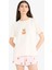 Pijama Takımı Kısa Kollu Baskılı Üst Esnek Belli Şort-Fall in Love F1623AX25SM 3