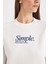 Relax Fit Bisiklet Yaka Baskılı Kalın Sweatshirt D3134AX24WN 5