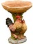 Horoz ve Tavuk Polyresin Kuş Banyosu Kahverengi Kaide Açık Bahçe Için (Yurt Dışından) 1
