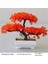 Adet Yapay Bitki Bonsai Plastik Küçük Ağaç Saksı, Kırmızı (Yurt Dışından) 4