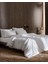 Tina King Size Linen Look Yıkamalı %100 Pamuk Nevresim Takımı - Beyaz/lacivert 1