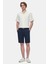 Valor Lacivert Gabardin Nakışlı Standard Fit Erkek Şort 1