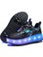 Tekerlekler Kız LED Işıklı Ayakkabı USB Şarj Açık Spor Paten (Yurt Dışından) 1