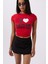 Nakış Detay Baskılı Crop T-Shirt 1