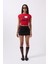 Nakış Detay Baskılı Crop T-Shirt 2