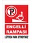 Engelli Rampası Lütfen Park Etmeyiniz 25X35CM Dakota Iş Güvenliği Uyarı Ikaz Levhası 1