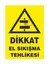 Dikkat El Sıkışma Tehlikesi 25X35CM Dakota Iş Güvenliği Uyarı Ikaz Levhası 1