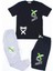 Erkek Çocuk 3lü Kombin Baskılı x Collection T-Shirt Kapri Eşofman Altı 1