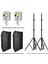 Ml-Kit 2 Cob LED Youtube Sürekli Video ve Fotoğraf Işık Ikili Set + Gdx BW-6090 Gridli Softbox 3
