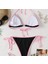 Siyah/pembe Şeritli Ipli Bikini, Siyah Bikini, Ipli Bikini, Şık Bikini 3