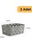 Decobella Deri Desenli Sepet, 2'li Set, Gri 2