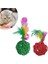 2li Rattan Renkli Peluş Tüy Kedi Köpek Oyuncak Yakalama Çiğneme Çıngıraklı Top Oyuncağı 4