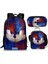 Sonic Sırt Çantası Sonic2 Öğrenci Okul Çantası Çocuk Yemek Çantası Kalem Kutusu Üç Parçalı Set (Yurt Dışından) 1