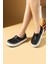 Beyaz Şeritli Yüksek Taban Comfort Eva Kadın Sandalet 011-812-25 2