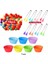 Çocuklar Sıralama Oyuncakları 70 Pompomlar 7 Renk Eşleşen Daklar 4 Cımbız Montessori Ince Motor Becerileri Öğrenme Hediyeleri Renk: 79PCS Set (Yurt Dışından) 1