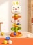 Montessori Bebek Oyuncaklar Yuvarlanan Top Kazık Kule Parmak Beceri Eğitimi Eğitim Geliştirme Oyunları Babyrotating Istifleme Kulesi Toycolor: 3 Katman Tavşan (Yurt Dışından) 1