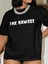 Baskılı Oversize T-Shirt - Siyah 4