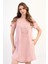 Kadın Büyük Beden Kısa Kol Pembe Tunik C3T6N0O014 1