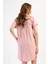 Kadın Büyük Beden Kısa Kol Pembe Tunik C3T6N0O014 4