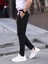 Erkek Casual Double Kumaş Yan Lastik Jogger Pantolon 4