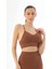 Asfstore Kahve Mı Emay 3921 Soft Seamless Ripli Tayt Yoga Takımı 3