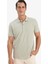 %100 Pamuk Regular Fit Kısa Kollu Basic Düz Pike Kumaş Polo Tişört C1293AX25SP 1