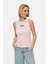 Salınas Toz Pembe Sıfır Kol Nakışlı Standard Fit Kadın Tshirt 1