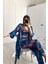 045 Kadın Desenli Saten 3 Lü Pijama Takım Turkuaz 2