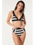 Yüksek Bel Toparlayıcı Bikini Takım 3149 Siyah/beyaz 3