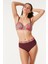 Yüksek Bel Kaplı Bikini Takım 3143 Bordo 1