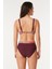 Yüksek Bel Kaplı Bikini Takım 3143 Bordo 3