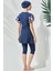 Kısa Kol Taytlı Yarım Kapalı Tesettür Mayo C13090 Lacivert 3