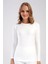 Kadın Uzun Kol Bisiklet Yaka Termal T-Shirt 409008 Ekru 3