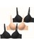 3'lü Paket Push Up Yumuşak Kaplı Örme Sütyen C37015 Siyah/ten 1