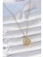 316L Çelik Gold Renk Zincr Mavi Taşlı Lotus Model Kadın Kolye - TJ-BKO10061 2