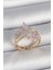 Pirinç Gold Renk Mor Damla Zirkon Taşlı Taç Model Kadın Yüzük - TJ-BYK3715 1