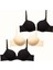 3'lü Paket Double Push Up Yumuşak Kaplı Örme Sütyen C37030 Siyah/ten 1