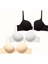 3'lü Paket Double Push Up Yumuşak Kaplı Örme Sütyen C37030 Siyah/beyaz/ten 1