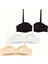 3'lü Paket Push Up Straplez Yumuşak Kaplı Örme Sütyen C37055 Siyah/beyaz/ten 2