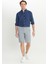 Slim Fit Dar Kesim Gofre Desenli Yan Cepli Esnek Şort 2