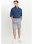 Slim Fit Dar Kesim Gofre Desenli Yan Cepli Esnek Şort 3