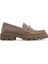 Kadın Taba Tokalı Süet Maskülen Loafer 25sfe402810 1