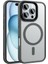 Apple Ile Uyumlu iPhone 16 Pro Kılıf Mat Arka Yüzey Wireless Şarj Özellikli Zore Flet Magsafe Kapak Titanyum-Gri 1