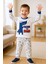 Erkek Çocuk Pijama Takımı Dinozor Baskılı Bisiklet Yaka C65 1