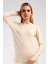 Kadın Uzun Kol Bisiklet Yaka Termal T-Shirt 409008 Bej 2