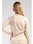 Kadın Uzun Kol Bisiklet Yaka Termal T-Shirt 409008 Bej 4