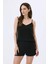 Ip Askılı Şortlu Viskon Pijama Takım 9155 Siyah 1